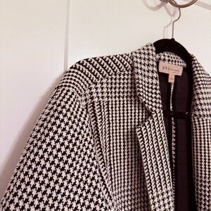 Philosophy Oversized Houndstooth Duster Sweater Coat  Black & White Minimalist
